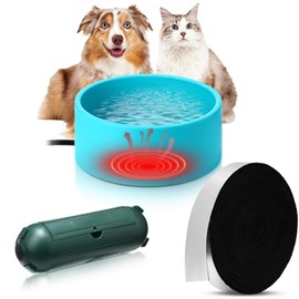 Reallnaive 3 Piece Heated Cat's Bowl for Outdoors for Winter Heated Bird Bath with Insulation Tape and Extension Cord Safety Cover