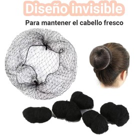 100pzs Red para Cabello y 50 Pcs Ligas para Cabello, JDF3CISH Cofias Desechables, Red de Pelo Tejida de, Gorro Desechable Tipo para Bailarinas de Ballet, Redecillas de Cocina, Danza, Actor