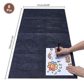 NBEADS 8 Sheets Large Carbon Paper for Tracing, 105x51cm Black Graphite Transfer Paper Waxed Carbon Tracing Paper for Wood Paper Canvas Woodworking Patterns Fabric Sketch Drawing