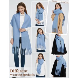 Voqeen Women Scarfs Winter Long Fluffy Scarves Oversized Thick Warm Blanket Scarf Large Tassel Shawl and Wraps Gifts for Ladies