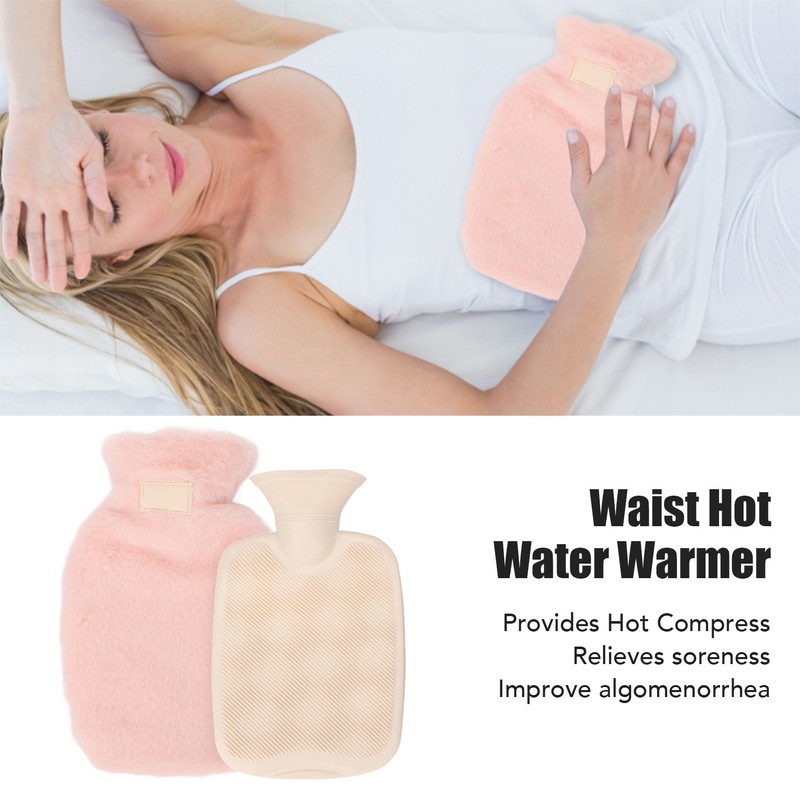 PVC Hot Water Bag with Soft Plush Cover Leakproof Winter