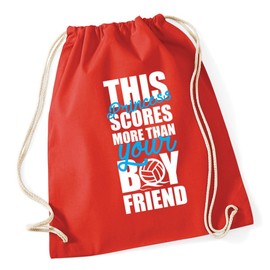 Hippowarehouse This Princess Scores More Than Your Boyfriend Water Polo Drawstring Cotton School Gym Bag 37cm x 46cm, 12 litres