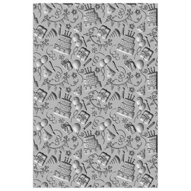 Sizzix 3-D Textured Impressions Embossing Folder Celebrate by Kath Breen, 665402, Multicolor, One Size