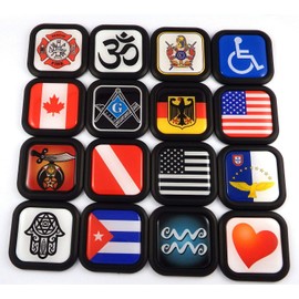 Azores Flag Square Black rim Emblem Car 3D Decal Badge Bumper Hood sticker 2"