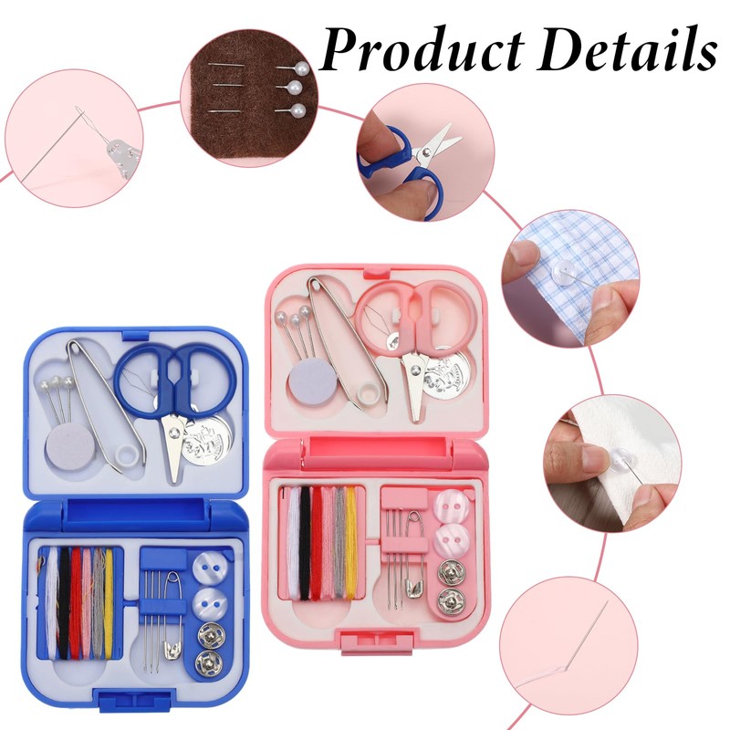 2 Pack Mini Travel Sewing Kit Portable Emergency Sewing Kit