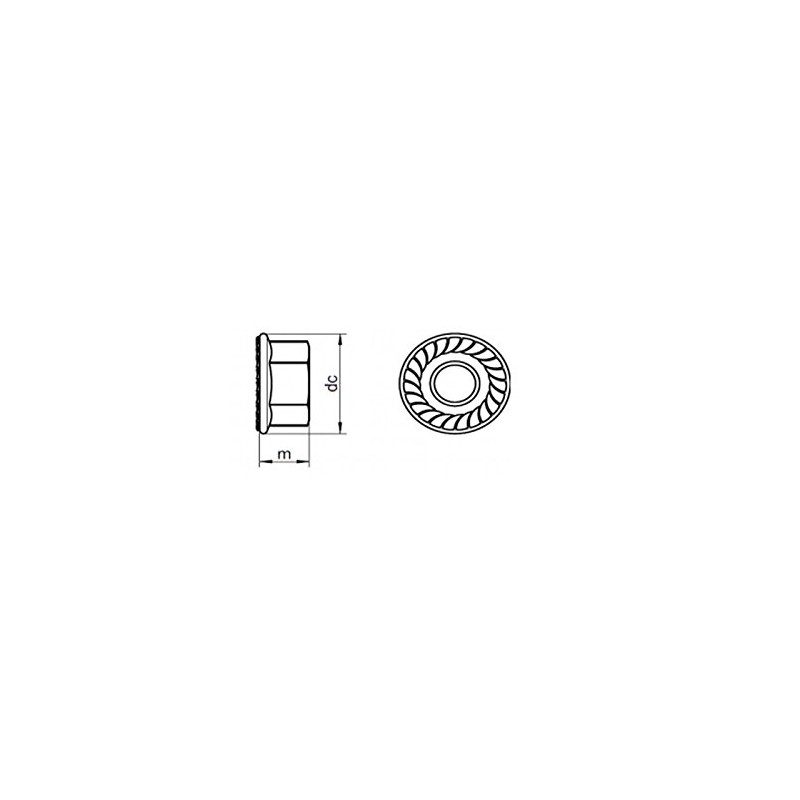 M6 - A4 (T316) Stainless Steel Serrated Flange Nut -
