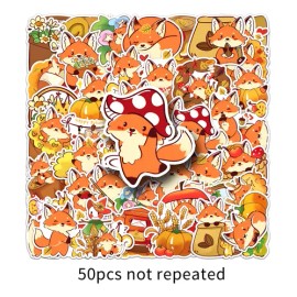 \ `tz Pegatinas Otoñales Little Fox Leisheng, 50 Unidades .