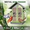 FlowaFoli Bird Feeders for Outdoors, Metal Bird Feeder with Double