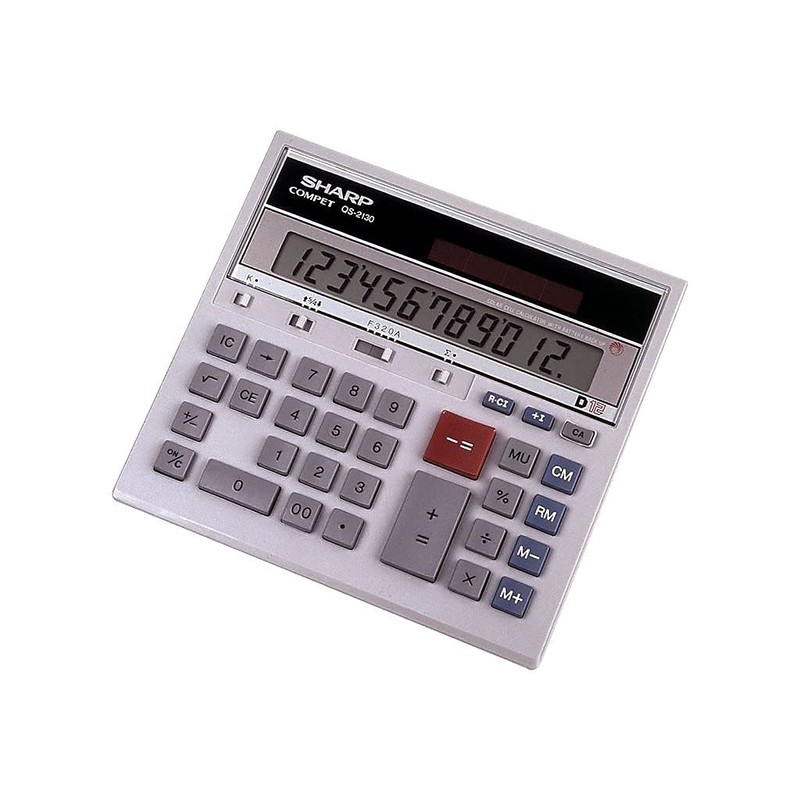 Sharp QS-2130 12-Digit Commercial Desktop Calculator with Kickstand, Arithmetic Logic,