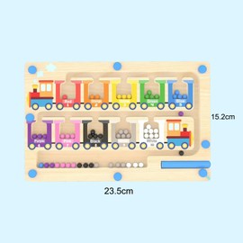 Strehknewen Magnetic Game Labyrinth, Magnetic Game Train Labyrinth, Montessori Toy for Children from 2 to 6 Years, Wooden Toy, Educational Games, Motor Skills Toy for Girls and Boys