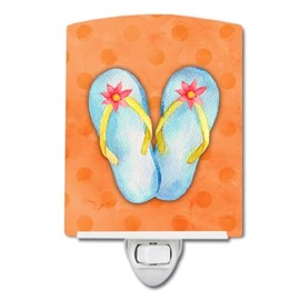 Flip Flops Orange Polkadot Ceramic Night Light