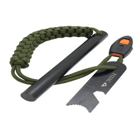 12.7 cm Ferrocerium Ferro Rod Flint Fire Starter Waterproof Survival Flint and Steel Rods with Multi-Tool Striker and Paracord Neck-Wrist Lanyard for Camping, Hiking and Emergency Gear |