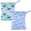 Pack of 2 Nappy Bags, Large Capacity Baby Wet Dry