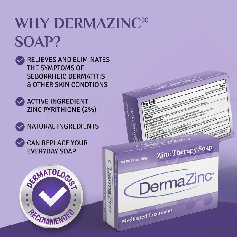 DermaZinc Therapy Soap, Zinc Soap for Skin, Skin Disorder Relief