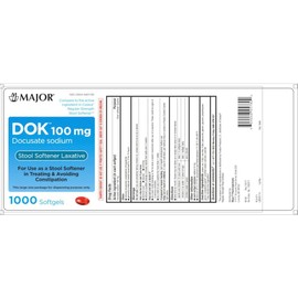 DOK Stool Softener 100 Mg 1000 Softgels