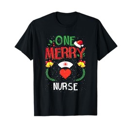 One Merry Nurse Ugly Christmas Sweater T-Shirt, black