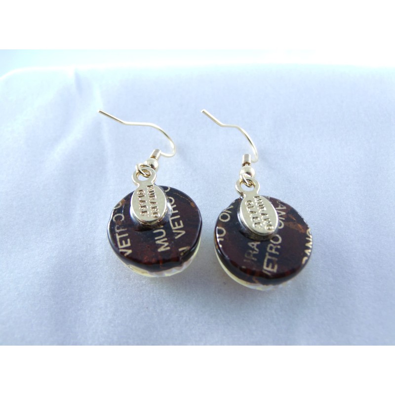 Gold Flower Murano Glass Earrings Jewelry