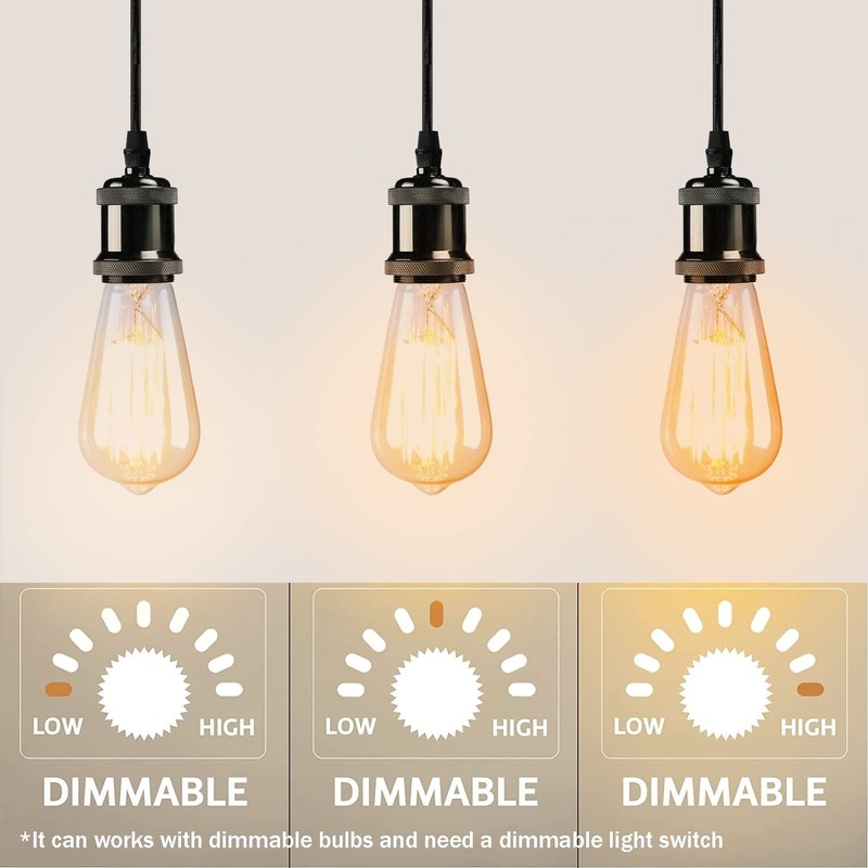 LEDSone Vintage Pendant Light Fitting Modern Retro Industrial Style E27