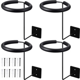 4 piezas de accesorios de motocicleta montados en la pared, soportes de casco de metal, ganchos multifuncionales para casco con 4 tubos de esponja y 8 tornillos de expansión para gorra de baloncesto