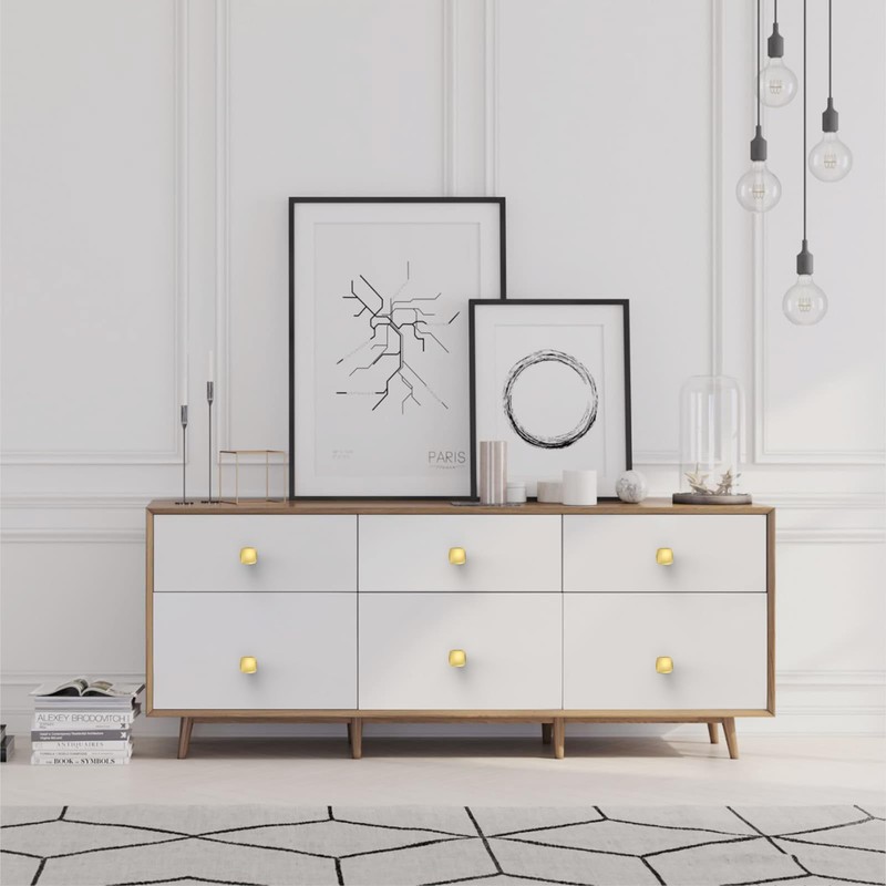 KNOKLOCK 3908 10 Pack Kitchen Cabinet Knob Brushed Gold Square