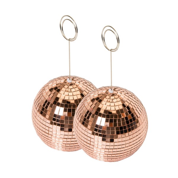 Concepts 4 Inch Gold Disco Ball Table Number Holder Mirrored