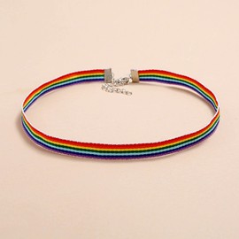 Yienate Boho Rainbow Necklace Choker Colorful Gradient Necklace Chain Summer Beach Choker Necklaces Charm Necklace Jewelry for Women Girls