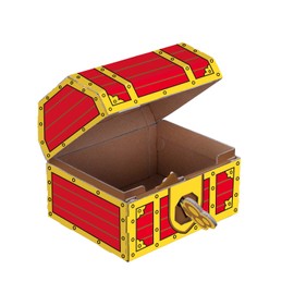 Shachihata Cardboard Craft Kit, Treasure Chest with Lock