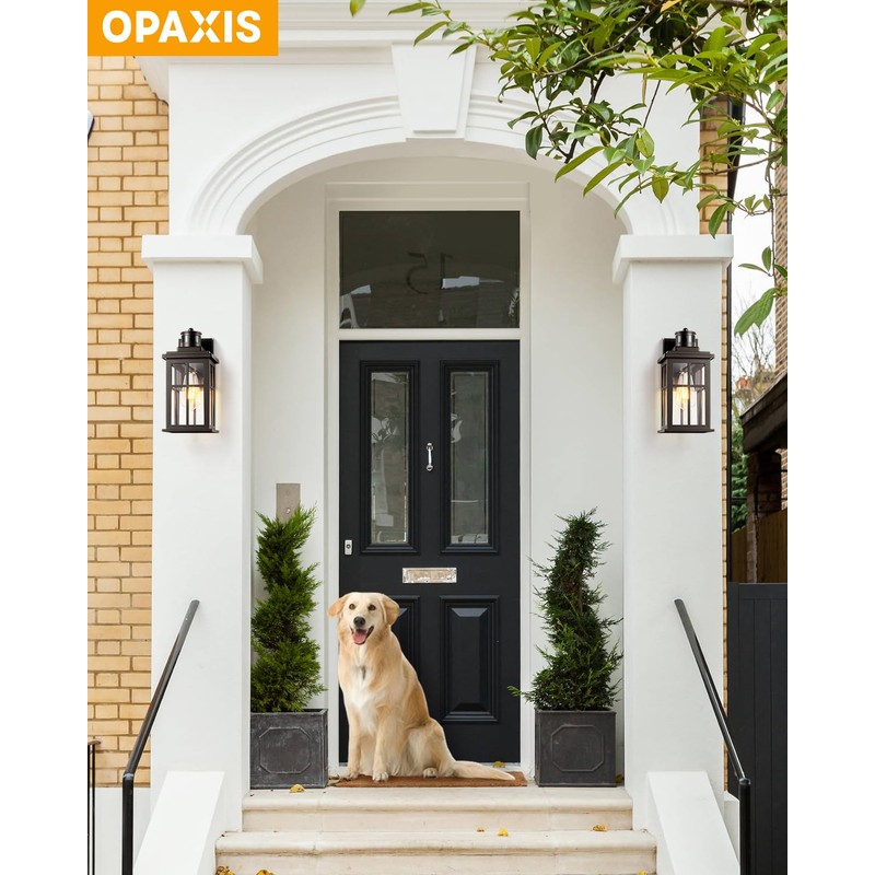 OPAXIS Outdoor Motion Sensor Light, 2 Pack Outside Sconce, Bronze