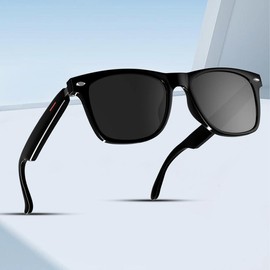 LAXASFIT Smart Glasses, Electronics Wireless Smart Glasses with Mic & Touch Control, Anti-blue Light Smart Glasses for Music & Call, Wearable Technology Devices headphone  glasses smart  bluetooth - Color: E13 Anti-Blue Clear Lenses