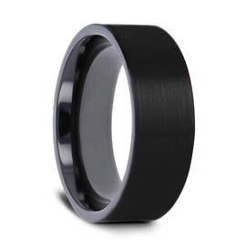 Thorsten San Bernardino | Titanium Rings for Men | Lightweight Titanium | Comfort Fit | Brushed Finish Flat Black Titanium Men’s Wedding Band - 8 mm