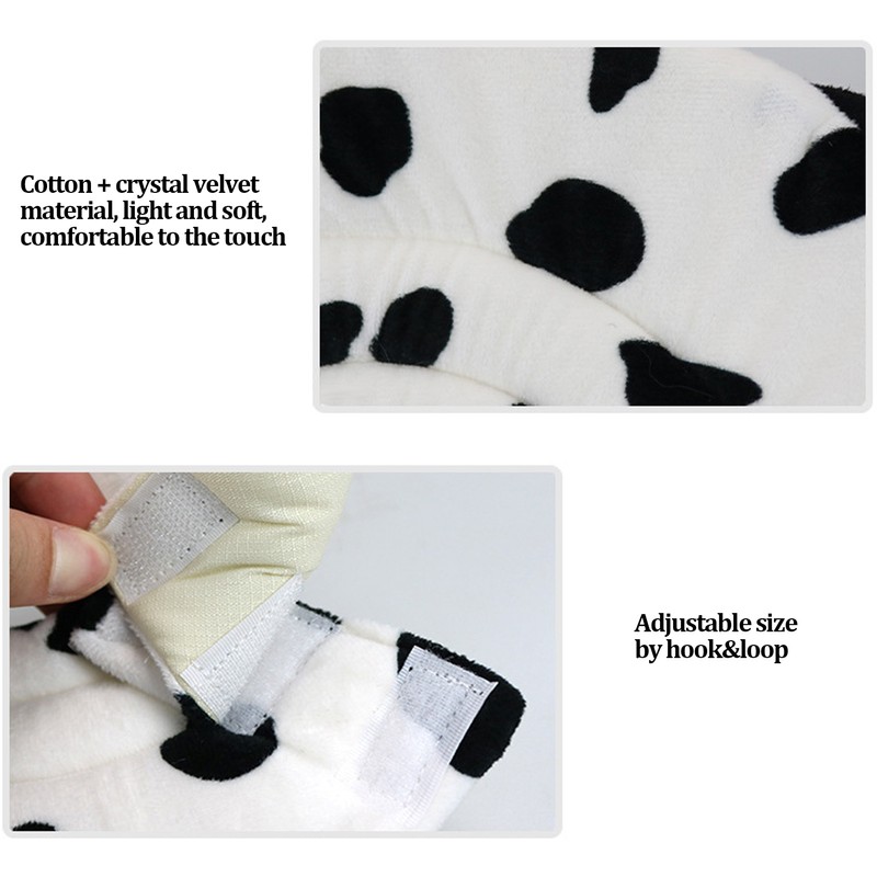 Cat Elizabeth Cone Cartoon Adjustable Cow Pattern After Surgery Recovery