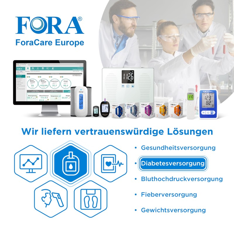 FORA Black Uric Acid Meter with 10 Test Strips +