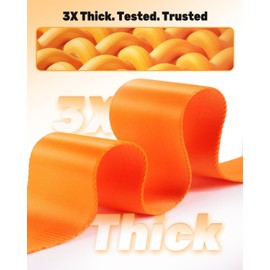 Kalkal 3PCS Heavy-Duty Tree Stand Harness Strap, Quick-Connect Treestrap for Tree Stand Harness, Comfortable Tree Climbing and Hunting Gear and Durable Hunting Equipment, Citrus Sinensis