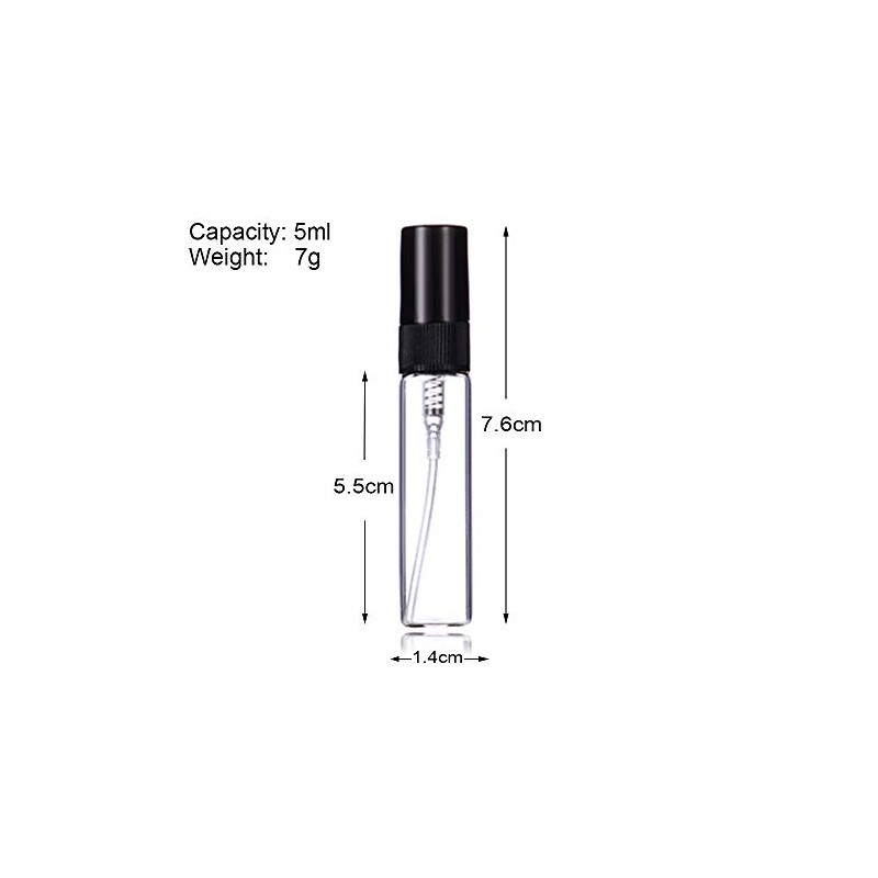 Enslz 5ml Perfume Mist Spray Bottles Refillable Mini Empty Travel
