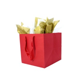 JUNESHE 4 Pack Large Red Gift Bags with Handles &Tissue Paper, 9.84 inch Square Giant Gift Bag, Big Gift Bag Large, Extra Large Gift Bags, Birthday, Wedding Gift Bags Large Size