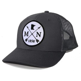 Homeland Tees Men's Minnesota Arrow Patch Trucker Hat - Black/Black