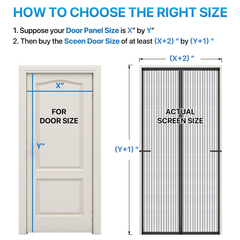 LOVIGA Heavy Duty Magnetic Screen Door 40 x 83 in,