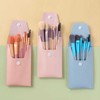 Mini Makeup Brush 8 Soft Head Mini Makeup Brush Set Portable Eyeshadow Brush Coral Powder [Self-Sealing Bag] 15ea