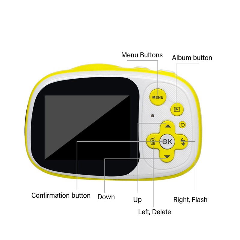 Kids Digital Camera 6x Zoom 8MP HD 2inch IPS Screen