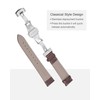 sourcing map Brown Leather Watch Band 16mm Quick Release Deployment