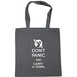 Hippowarehouse Don't Panic And Carry A Towel Tote Shopping Gym Beach Bag 42cm x38cm, 10 litres