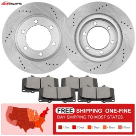 Aceparts 319MM FRONT DRILLED DISC ROTOR + BRAKE PAD FOR TOYOTA TACOMA FJ CRUISER 4RUNNER