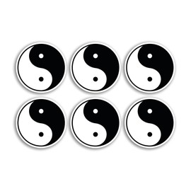6 x 5cm Yin Yang Vinyl Stickers - Symbol Philosophy Cartoon Luggage Men Women Boys Girls Design Small Decal Laptop Scrapbooking #4396