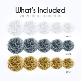 Piece Tissue Paper Pom Poms | Blush Pink, Dusty Rose, Mauve & Cream | Colorful Paper Flower Wall Decorations for Bridal Showers, Baby Showers, Weddings, Graduations, Tea Parties & More