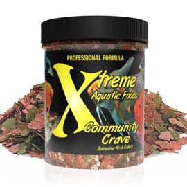 Xtreme Community Crave Flake - Krill & Spirulina Blend for Vibrant Colors, Immune Support and Digestive Health, Tropical & Freshwater Fish Nutrition – Premium Community Aquarium Food (1oz)