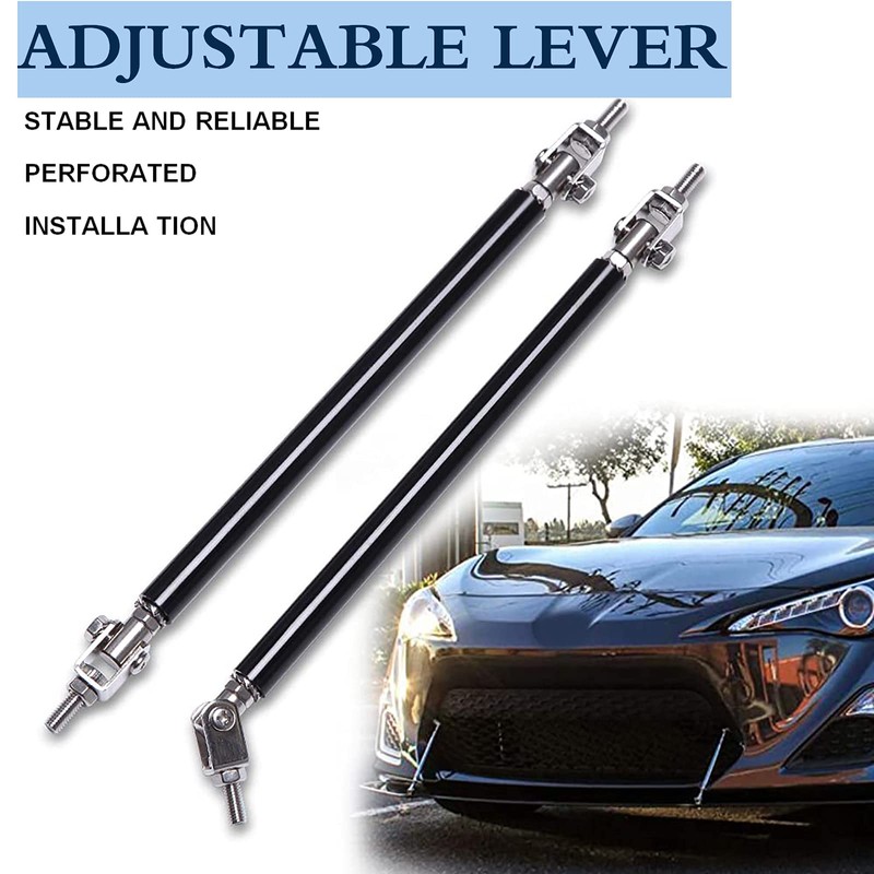 SZKAIDAG Universal 8"-11" Splitter Strut Rods, Adjustable Black Front Lip