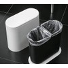 IEEK Slim Plastic Trash Can with Press Top Lid,2.4 Gallon/10