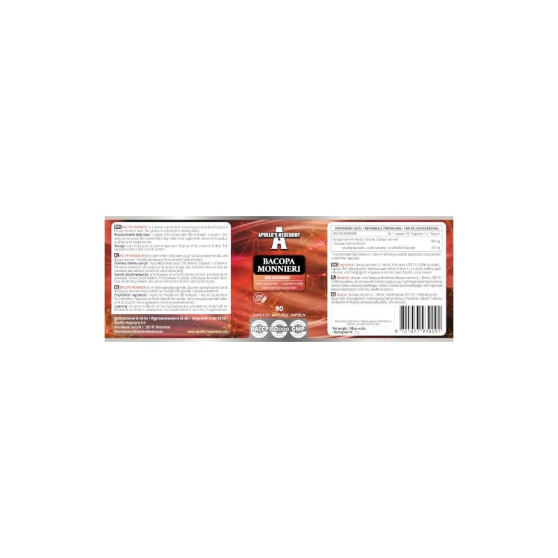 Bacopa Monnieri Extract 500mg, High Strength Brahmi Extract (50% Bacosides),