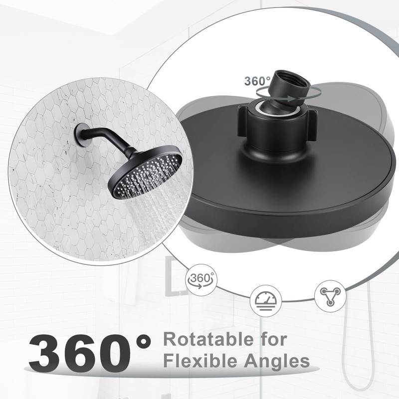 Shower Head High Pressure Rain, Luxury Bathroom Showerhead with Adjustable