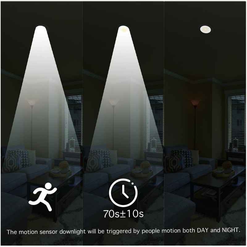 Motion Sensor Downlight FRESHIN IP44 9W Tri-Color Selection 90mm Cutout